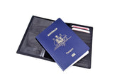 HAARLEM Unisex ADA 21700 Leather Passport Cover Black